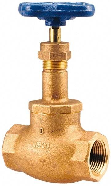 NIBCO - 1" Pipe, Threaded Ends, Bronze Integral Globe Valve - PTFE Disc, Screw-In Bonnet, 200 psi WOG, 125 psi WSP, Class 125 - Apex Tool & Supply