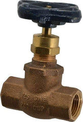 NIBCO - 1/2" Pipe, Threaded Ends, Bronze Integral Globe Valve - Bronze Disc, Screw-In Bonnet, 200 psi WOG, 125 psi WSP, Class 125 - Apex Tool & Supply