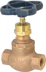 NIBCO - 1/4" Pipe, Threaded Ends, Bronze Integral Globe Valve - Bronze Disc, Screw-In Bonnet, 200 psi WOG, 125 psi WSP, Class 125 - Apex Tool & Supply