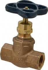 NIBCO - 1/2" Pipe, Threaded Ends, Bronze Integral Globe Valve - PTFE Disc, Screw-In Bonnet, 200 psi WOG, 125 psi WSP, Class 125 - Apex Tool & Supply