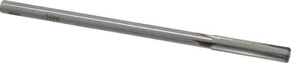 Made in USA - 0.309" Carbide-Tipped 4 Flute Chucking Reamer - Straight Flute, 9/32" Straight Shank, 1-1/2" Flute Length, 6" OAL - Apex Tool & Supply