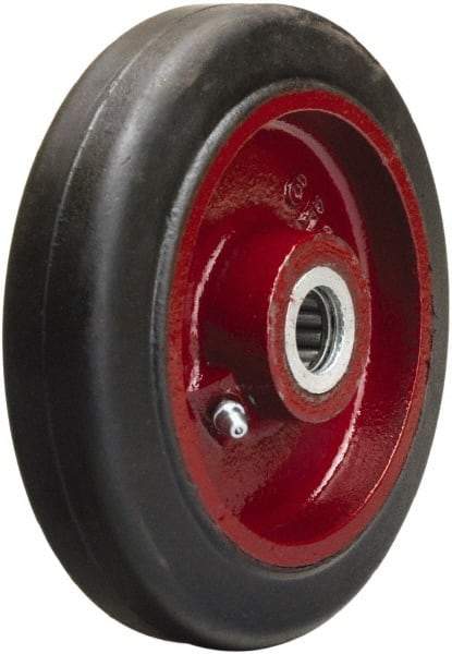 Hamilton - 6 Inch Diameter x 1-1/2 Inch Wide, Rubber on Cast Iron Caster Wheel - 280 Lb. Capacity, 1-3/4 Inch Hub Length, 5/8 Inch Axle Diameter, Straight Roller Bearing - Apex Tool & Supply