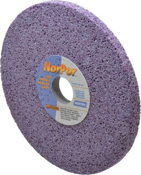 Norton - 8" Diam x 1-1/4" Hole x 1/2" Thick, H Hardness, 46 Grit Surface Grinding Wheel - Ceramic, Type 1, Coarse Grade, 3,600 Max RPM, Vitrified Bond, No Recess - Apex Tool & Supply