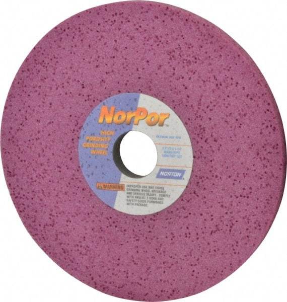 Norton - 8" Diam x 1-1/4" Hole x 1/2" Thick, H Hardness, 60 Grit Surface Grinding Wheel - Aluminum Oxide, Type 1, Medium Grade, 3,600 Max RPM, Vitrified Bond, No Recess - Apex Tool & Supply