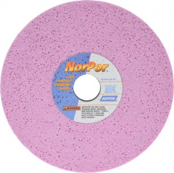 Norton - 8" Diam x 1-1/4" Hole x 1/2" Thick, H Hardness, 46 Grit Surface Grinding Wheel - Aluminum Oxide, Type 1, Coarse Grade, 3,600 Max RPM, Vitrified Bond, No Recess - Apex Tool & Supply