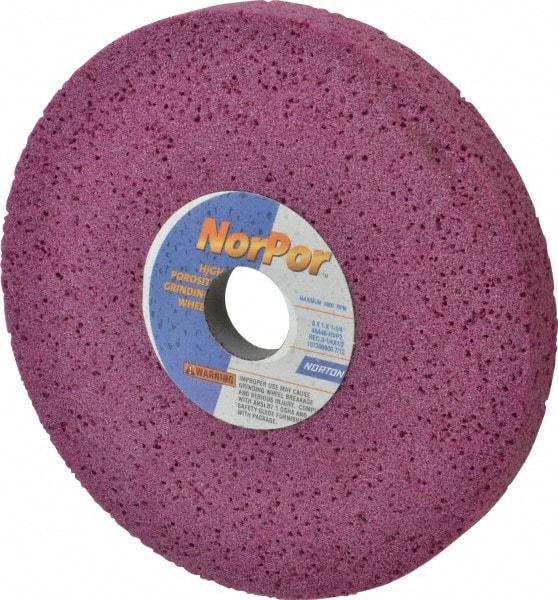 Norton - 8" Diam x 1-1/4" Hole x 1" Thick, H Hardness, 46 Grit Surface Grinding Wheel - Aluminum Oxide, Type 5, Coarse Grade, 3,600 Max RPM, Vitrified Bond, One-Side Recess - Apex Tool & Supply