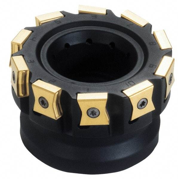 Iscar - 15 Inserts, 5" Cut Diam, 1-1/2" Arbor Diam, 0.551" Max Depth of Cut, Indexable Square-Shoulder Face Mill - 0/90° Lead Angle, 2" High, LN.. 1506... Insert Compatibility, Series F90LN - Apex Tool & Supply