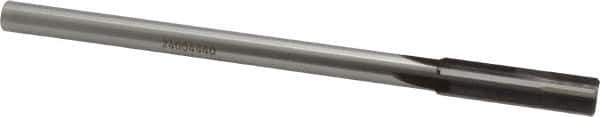 Made in USA - 0.444" Carbide-Tipped 4 Flute Chucking Reamer - Straight Flute, 3/8" Straight Shank, 1-3/4" Flute Length, 7" OAL - Apex Tool & Supply