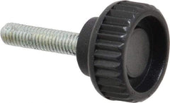 Gibraltar - #10-32 Knurled Shoulder Steel Thumb Screw - 1.33" OAL, 0.32" Head Height, Zinc-Plated Finish - Apex Tool & Supply