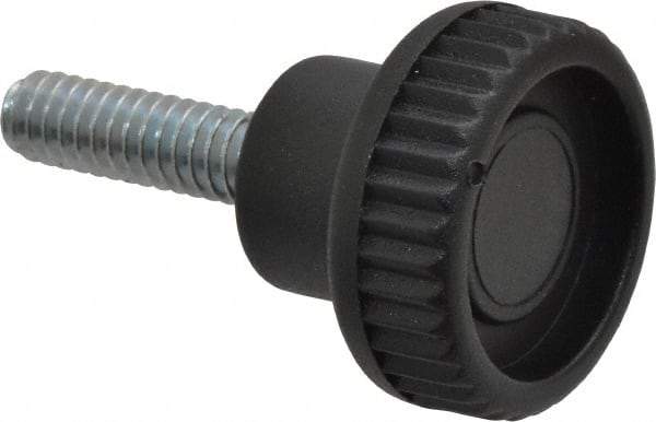 Gibraltar - 1/4-20 Knurled Shoulder Steel Thumb Screw - 1.42" OAL, 0.37" Head Height, Zinc-Plated Finish - Apex Tool & Supply