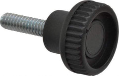 Gibraltar - 1/4-20 Knurled Shoulder Steel Thumb Screw - 1.42" OAL, 0.37" Head Height, Zinc-Plated Finish - Apex Tool & Supply