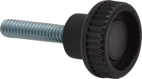 Gibraltar - 1/4-20 Knurled Shoulder Steel Thumb Screw - 1.82" OAL, 0.37" Head Height, Zinc-Plated Finish - Apex Tool & Supply