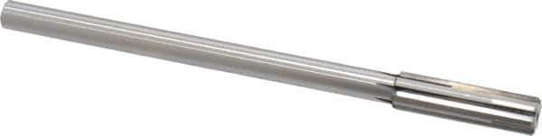 Made in USA - 0.551" Carbide-Tipped 6 Flute Chucking Reamer - Straight Flute, 7/16" Straight Shank, 2" Flute Length, 8" OAL - Apex Tool & Supply