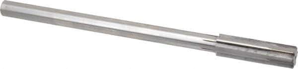 Made in USA - 0.579" Carbide-Tipped 6 Flute Chucking Reamer - Straight Flute, 7/16" Straight Shank, 2" Flute Length, 8" OAL - Apex Tool & Supply