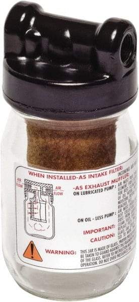 Gast - 16 oz Air Compressor Filter/Muffler Assembly - 3 Piece, Use with Gast 0823/1023 Rotary Vane Units - Apex Tool & Supply