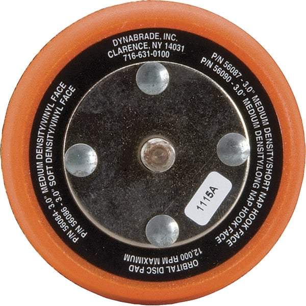 Dynabrade - 3" Diam Disc Backing Nonvacuum Replacement Pad - Medium Density, 13,000 RPM - Apex Tool & Supply
