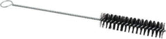 Weiler - 4" Long x 1" Diam Nylon Tube Brush - Single Spiral, 12-1/4" OAL, 0.014" Filament Diam, 5/32" Shank Diam - Apex Tool & Supply