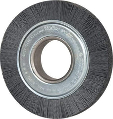 Weiler - 6" OD, 2" Arbor Hole, Crimped Nylon Wheel Brush - 1" Face Width, 1-1/4" Trim Length, 0.022" Filament Diam, 3,600 RPM - Apex Tool & Supply