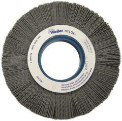 Weiler - 6" OD, 2" Arbor Hole, Crimped Nylon Wheel Brush - 1" Face Width, 1-1/4" Trim Length, 0.06" Filament Diam, 3,600 RPM - Apex Tool & Supply