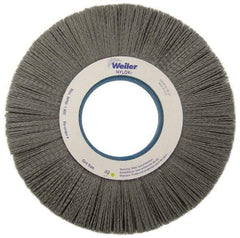 Weiler - 10" OD, 2" Arbor Hole, Crimped Nylon Wheel Brush - 1" Face Width, 3" Trim Length, 0.04" Filament Diam, 3,600 RPM - Apex Tool & Supply