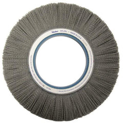 Weiler - 12" OD, Crimped Nylon Wheel Brush - 1-1/8" Face Width, 2-3/4" Trim Length, 0.04" Filament Diam, 1,800 RPM - Apex Tool & Supply