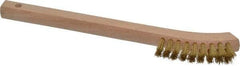 Weiler - 2 Rows x 9 Columns Brass Scratch Brush - 8-3/4" OAL, 5/8" Trim Length, Wood Toothbrush Handle - Apex Tool & Supply