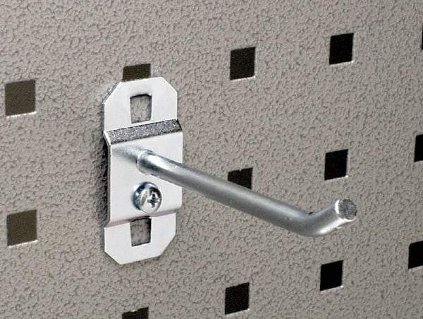 Triton - 3/16" Diam, 4" Long Single Angled End Pegboard Hook - 4-3/4" Projection, 30° Bend, 1/2" Bend Length, Steel - Apex Tool & Supply