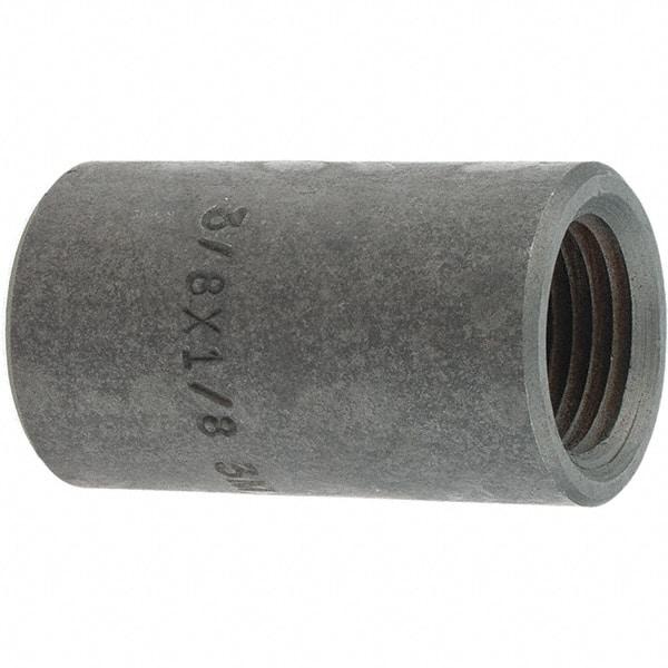 Made in USA - Size 3/8 x 1/8", Class 3,000, Forged Carbon Steel Black Pipe Reducing Coupling - 3,000 psi, Threaded End Connection - Apex Tool & Supply