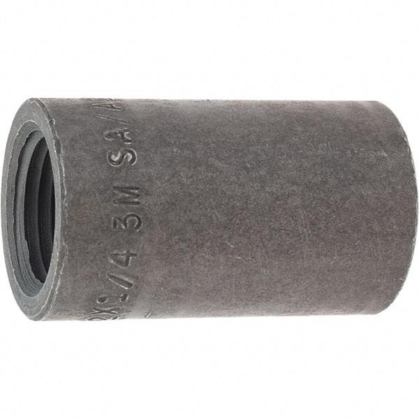 Made in USA - Size 1/2 x 1/4", Class 3,000, Forged Carbon Steel Black Pipe Reducing Coupling - 3,000 psi, Threaded End Connection - Apex Tool & Supply