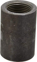 Made in USA - Size 3/4 x 1/2", Class 3,000, Forged Carbon Steel Black Pipe Reducing Coupling - 3,000 psi, Threaded End Connection - Apex Tool & Supply