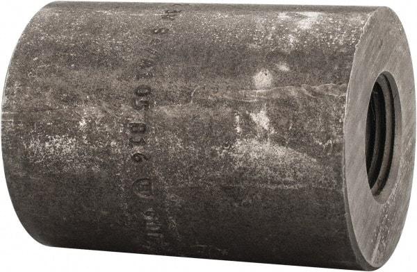 Made in USA - Size 1 x 1/2", Class 3,000, Forged Carbon Steel Black Pipe Reducing Coupling - 3,000 psi, Threaded End Connection - Apex Tool & Supply