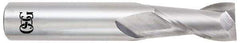 OSG - 9/16", 1-1/8" LOC, 9/16" Shank Diam, 3-1/2" OAL, 2 Flute, Solid Carbide Square End Mill - Single End, Uncoated, Spiral Flute, 30° Helix, Centercutting, Right Hand Cut, Right Hand Flute, Series 452 - Apex Tool & Supply