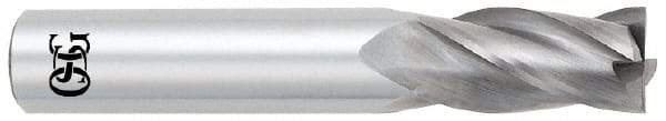 OSG - 3/8", 1" LOC, 3/8" Shank Diam, 2-1/2" OAL, 4 Flute, Solid Carbide Square End Mill - Single End, Uncoated, Spiral Flute, 30° Helix, Centercutting, Right Hand Cut, Right Hand Flute, Series 454 - Apex Tool & Supply