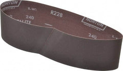 Norton - 3" Wide x 24" OAL, 240 Grit, Aluminum Oxide Abrasive Belt - Aluminum Oxide, Very Fine, Coated, Series R228 - Apex Tool & Supply