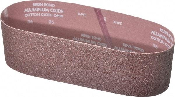 Norton - 4" Wide x 36" OAL, 36 Grit, Aluminum Oxide Abrasive Belt - Aluminum Oxide, Very Coarse, Coated, X Weighted Cloth Backing, Series R228 - Apex Tool & Supply