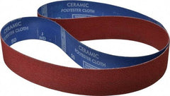 Norton - 2" Wide x 60" OAL, 50 Grit, Ceramic Abrasive Belt - Ceramic, Coarse, Coated, Y Weighted Cloth Backing, Series R981 - Apex Tool & Supply