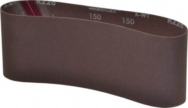 Norton - 4" Wide x 24" OAL, 150 Grit, Aluminum Oxide Abrasive Belt - Aluminum Oxide, Very Fine, Coated, Series R228 - Apex Tool & Supply