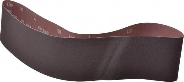 Norton - 4" Wide x 48" OAL, 100 Grit, Aluminum Oxide Abrasive Belt - Aluminum Oxide, Fine, Coated, Series R228 - Apex Tool & Supply