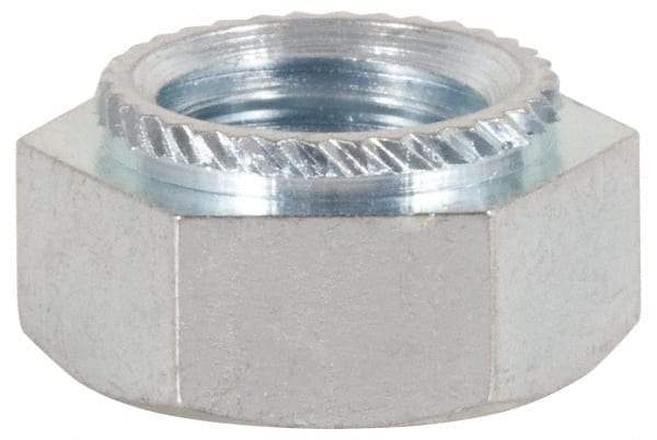 Electro Hardware - M6x1.00, 2mm Min Panel Thickness, Hex Head, Clinch Captive Nut - 10mm Head Diam, 8mm Mounting Hole Diam, 3.2mm Head Height, Passivated Stainless Steel - Apex Tool & Supply