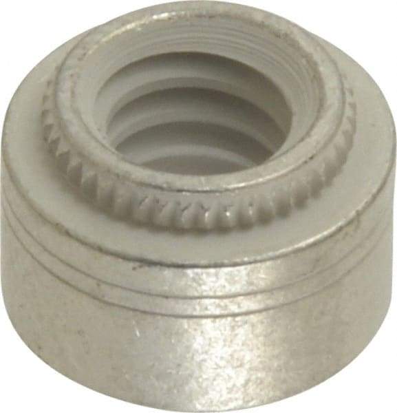 Electro Hardware - 1/4-20, 0.0599" Min Panel Thickness, Round Head, Broach Captive Nut - 0.437" Head Diam, 0.328" Mounting Hole Diam, 0.235" Head Height, Tin Plated Steel - Apex Tool & Supply