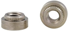 Electro Hardware - M4x0.70, 1.5mm Min Panel Thickness, Round Head, Broach Captive Nut - 8.74mm Head Diam, 6.4mm Mounting Hole Diam, 2mm Head Height, Zinc Plated Steel - Apex Tool & Supply