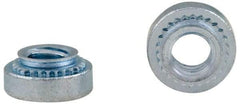 Electro Hardware - 1/4-20, 0.125" Min Panel Thickness, Round Head, Clinch Captive Nut - 0.44" Head Diam, 0.344" Mounting Hole Diam, 0.17" Head Height, Zinc Plated Steel - Apex Tool & Supply