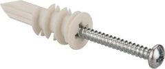 Toggler - #6 to 8 Screw, 1/4" Diam, 1-1/4" Long, 3/8 to 5/8" Thick, Self Drilling Drywall & Hollow Wall Anchor - Thermoplastic Alloy, Grade Proprietary Thermoplastic Alloy, Use in Drywall - Apex Tool & Supply