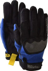 HexArmor - Size XL (10), ANSI Cut Lvl A6, Puncture Lvl 3, Synthetic Leather Cut & Puncture Resistant Gloves - Hook & Loop Cuff, Black/Blue, Paired - Apex Tool & Supply