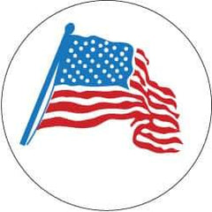 NMC - Hard Hat Label - Red & Blue on White, 2" Thick, For Accident Prevention - Apex Tool & Supply