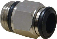 Alpha Technologies - 10mm Outside Diam, 3/8 Universal, Nickel Plated Brass Push-to-Connect Tube Male Connector - 250 Max psi, Tube to Universal Thread Connection, Buna O-Ring - Apex Tool & Supply