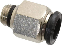Alpha Technologies - 12mm Outside Diam, 1/4 Universal, Nickel Plated Brass Push-to-Connect Tube Male Connector - 250 Max psi, Tube to Universal Thread Connection, Buna O-Ring - Apex Tool & Supply