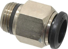 Alpha Technologies - 12mm Outside Diam, 3/8 Universal, Nickel Plated Brass Push-to-Connect Tube Male Connector - 250 Max psi, Tube to Universal Thread Connection, Buna O-Ring - Apex Tool & Supply
