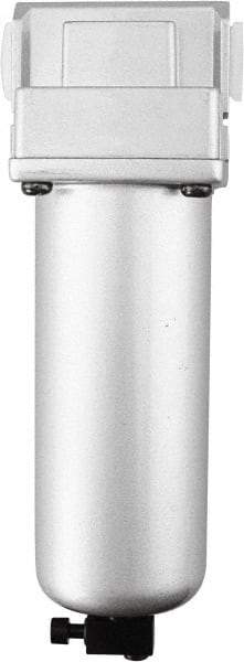 PRO-SOURCE - 1" Port, 10.43" High x 3.54" Wide Heavy Duty Filter with Aluminum Bowl, Automatic Drain - 230 SCFM, 140 Max psi, 140°F Max Temp, Modular Connection, 5.6 oz Bowl Capacity - Apex Tool & Supply