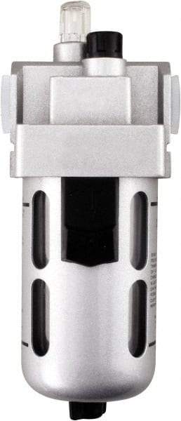 PRO-SOURCE - 3/4" NPT, 145 Max psi Heavy Duty Modular Lubricator - Polycarbonate Bowl with Metal Guard, with Sight Glass, Aluminum Die Cast Body, 255 CFM, 140°F Max Temp, 3.54" Wide x 10-3/4" High - Apex Tool & Supply